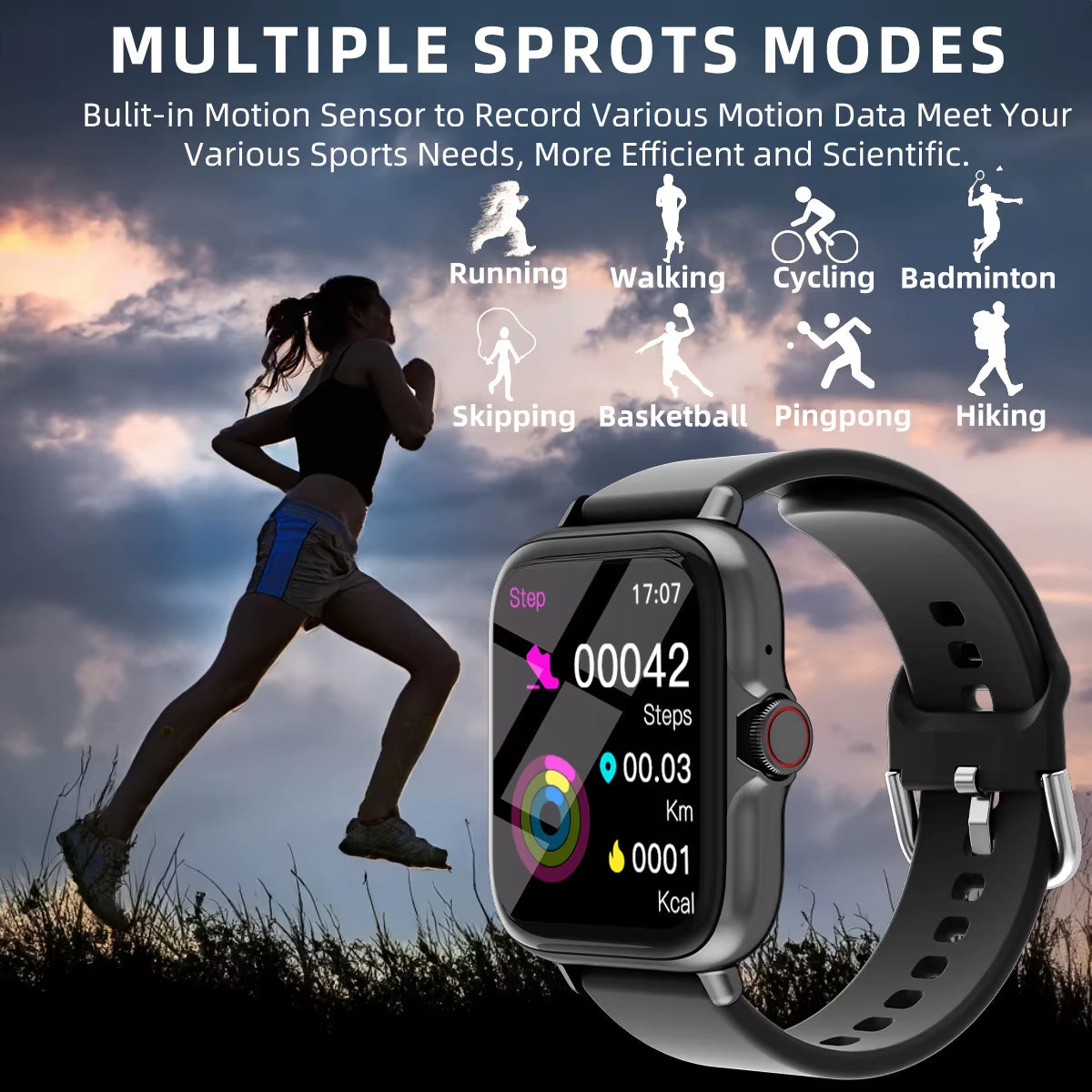 Smart Watch Message Answer Call Sleep Monitoring Sports Pedometer Weather Information Alerts Alarm Clock Wome Smartwatches Men