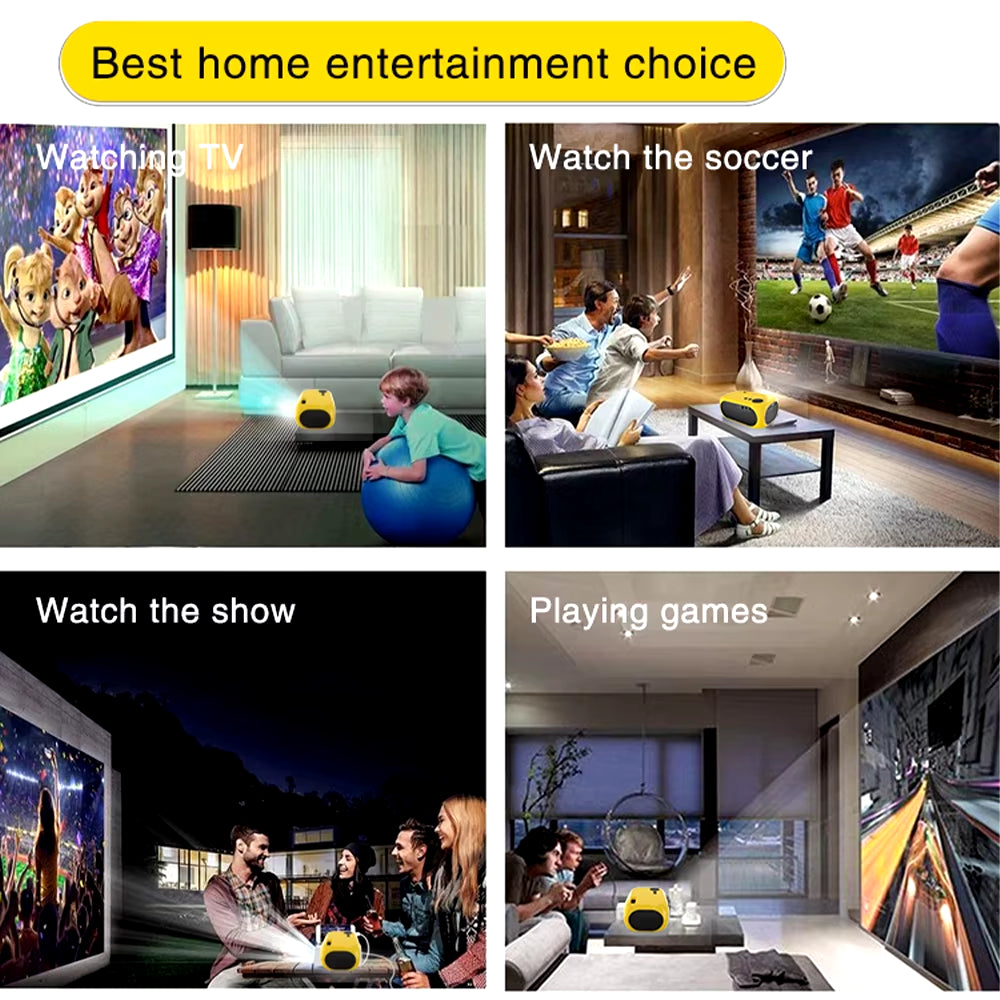 M24 Mini Wired Projector Portable for Mobile Phones LED Projector with Speaker Outdoor Camping/Home for Birthday Gift